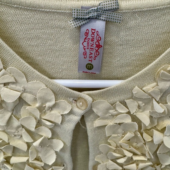 DownEast Ivory Cardigan with Petal Accents - Picture 2 of 4